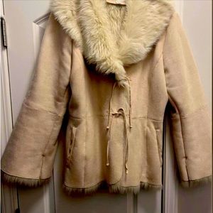 Beautiful faux suede and fur coat.